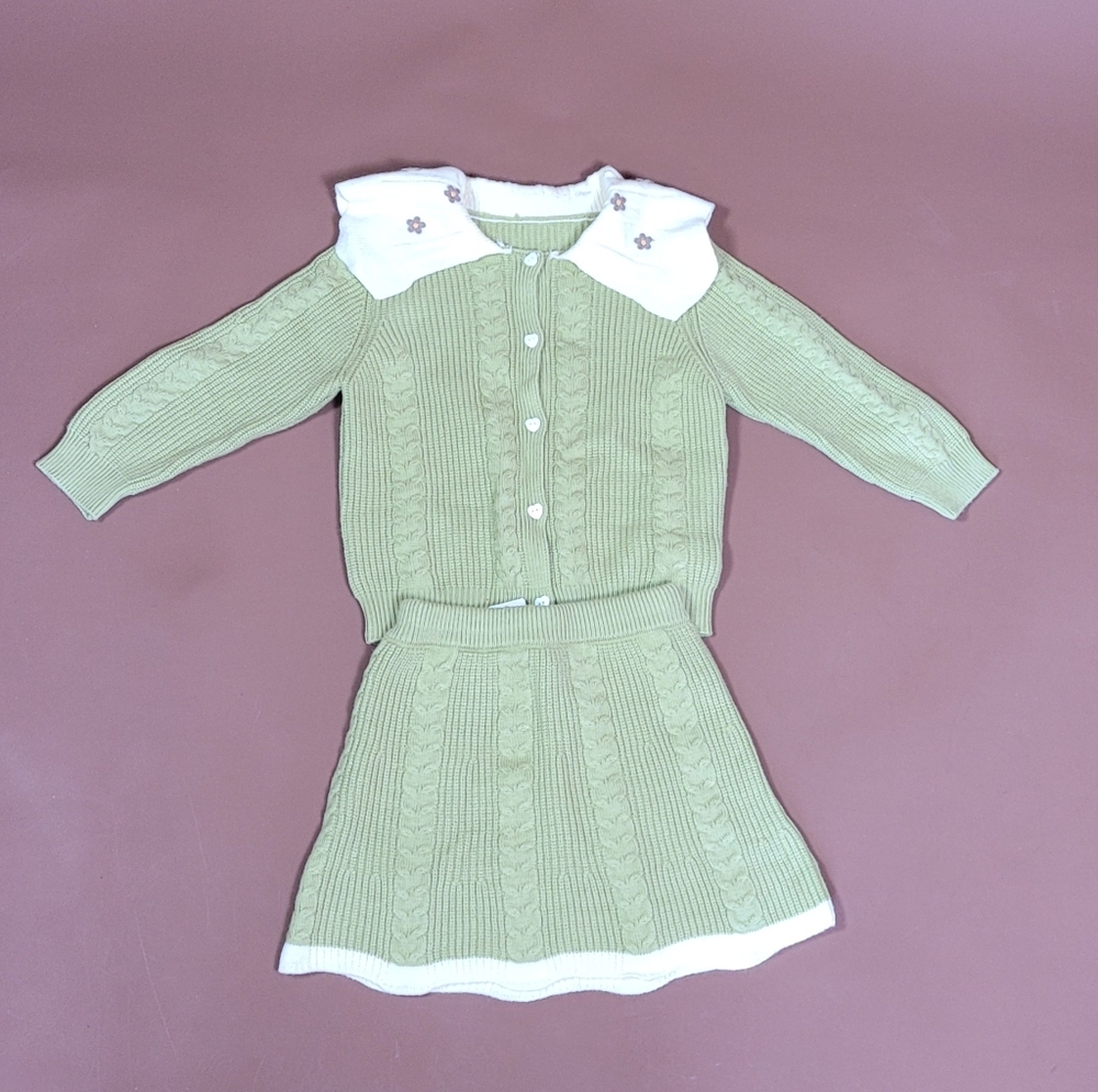 SHEIN Olive Knit Sweater Set